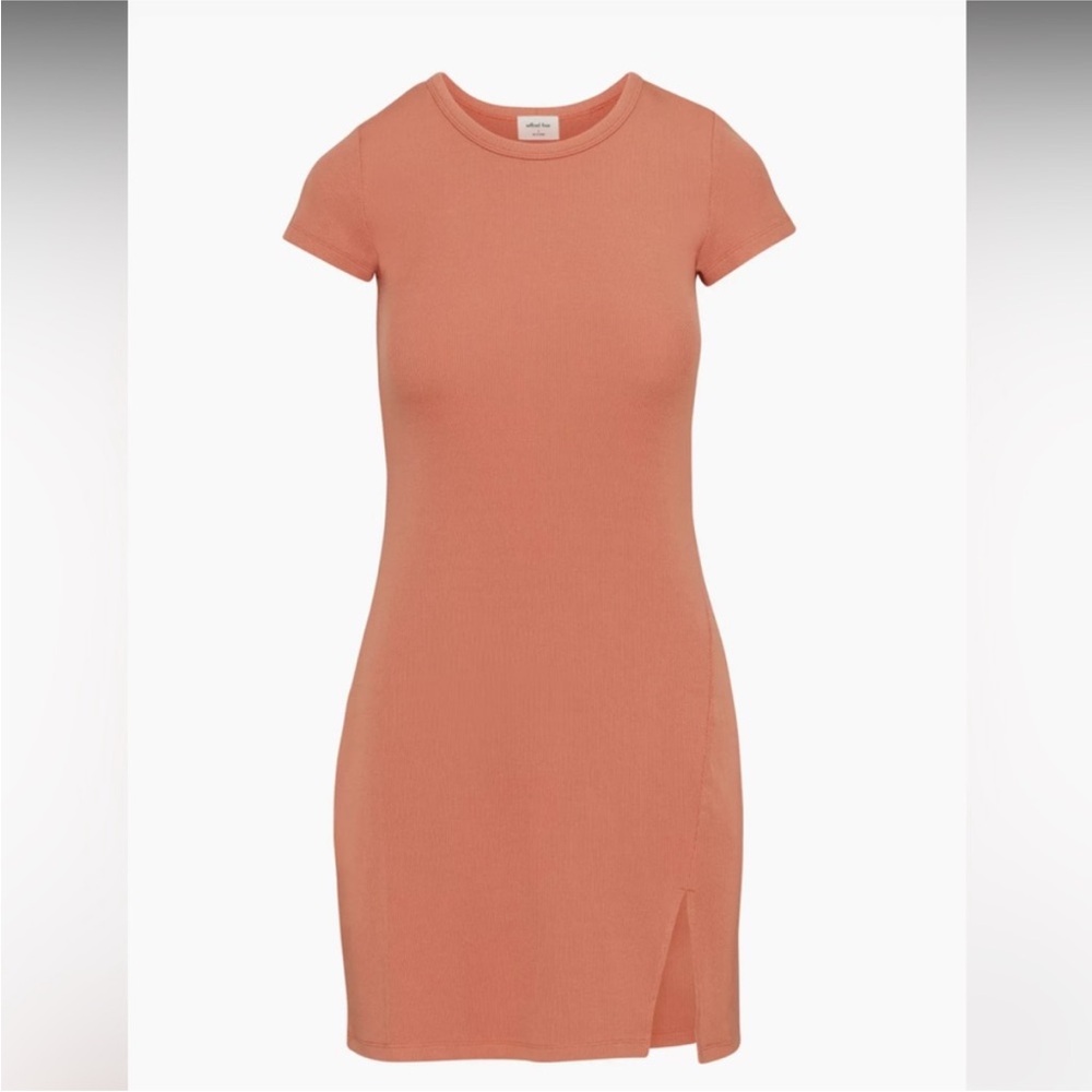 Aritzia Wilfred Free Orange Tencel Pillar Dress size XS EUC